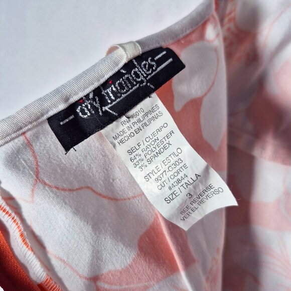 VTG 90's City Triangles Orange Floral Halter Dress Y2K Juniors size 3 - Picture 3 of 3